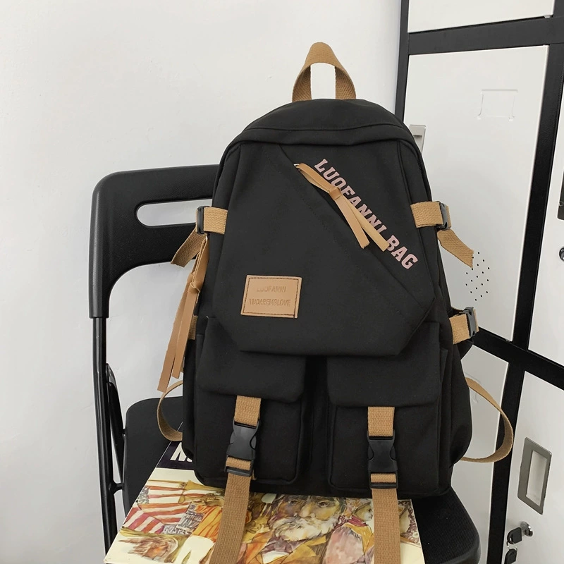 Backpack, shoulder bag, capacious Japanese universal trend school bag for leisure, Korean style