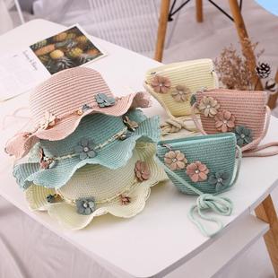 Children's hat female summer sun protection Princess beach hat parent-child sun hat girl Straw Hat sun hat baby fisherman hat
