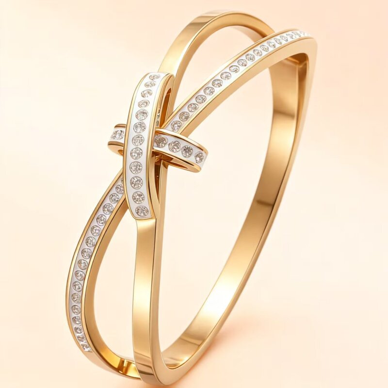 New Cross-Border Fashion Bracelet, Light Luxury Zircon-Encrusted Bracelet, European and American Style, Popular on Instagram, Daily Open Bracelet New Cross-Border Fashion Bracelet, Light Luxury Zircon-Encrusted Bracelet, European and American Style, Popular on Instagram, Daily Open Bracelet