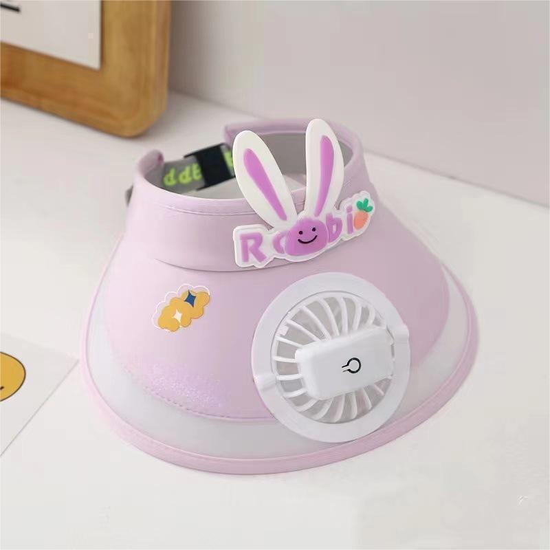 ネザファンハット子供用ベビーかわいい日よけ帽子日焼け止め帽子夏薄い空のシルクハット充電式日よけ帽子|undefined