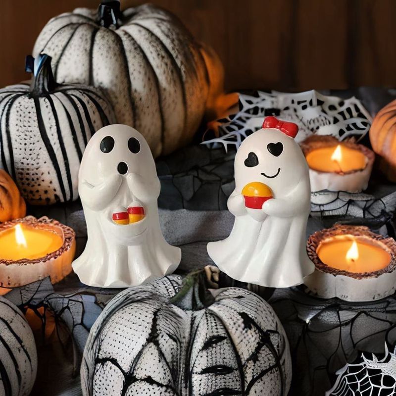 クロスボーダー新製品ハロウィンかわいいゴースト装飾品樹脂工芸品ゴーストキャンディー家の装飾装飾品|undefined