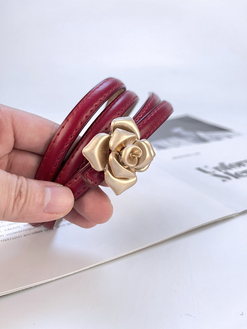 Nový dámský tenký pas z pravé kůže, dámský květinový pas, zeštíhlující efekt, dámský pásek z hovězí kůže se svetrovými šaty, dámský styl_voghion.com