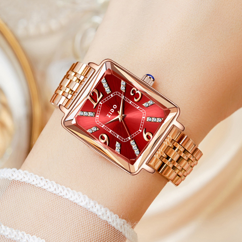 Elegant Square Quartz Ladies Watch Minimalist Versatile Design_voghion.com