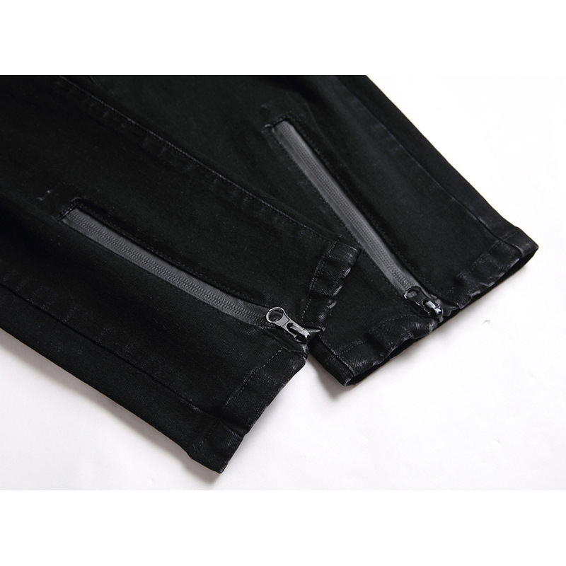 Men's New Distressed Jeans, Fashionable And Casual Elastic Straight Leg Denim Pants_voghion.com