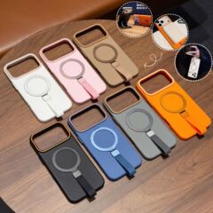 适用苹果17Promax金属支架手机壳挂绳iPhone16防摔15PC肤感硬壳14