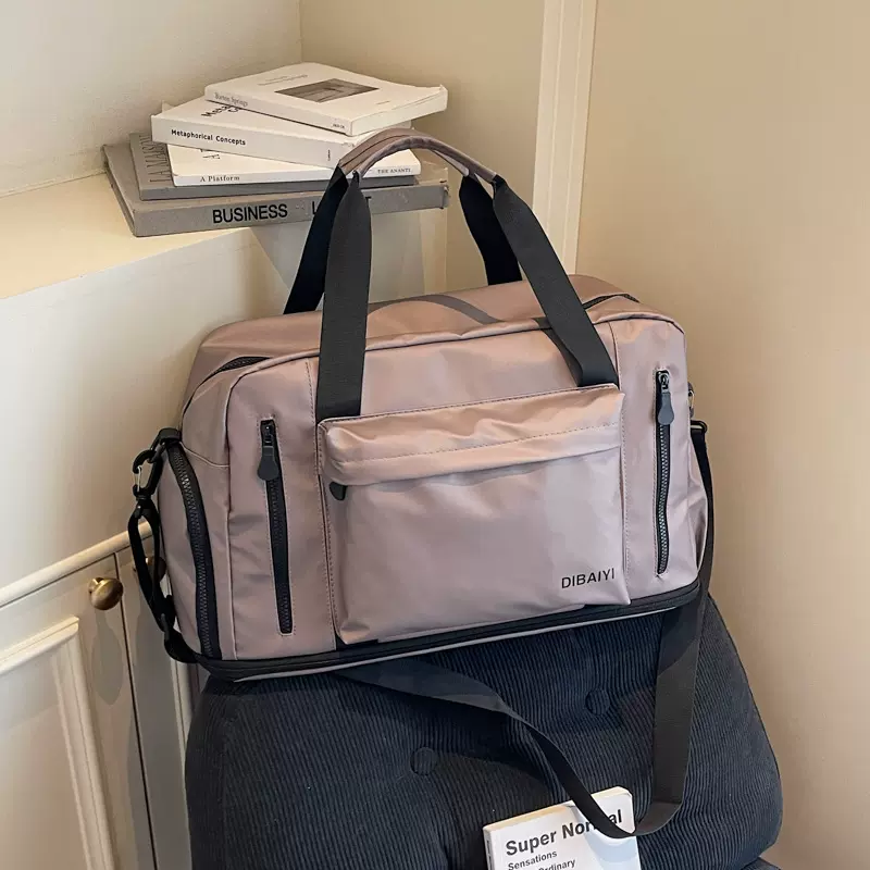 跨境可扩展旅行包男女大容量干湿分离健身包套拉杆短途行李收纳袋