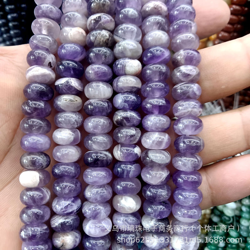 6x10mm天然石水晶玛瑙算盘珠隔片散珠串珠diy饰品手链项链配件批|undefined
