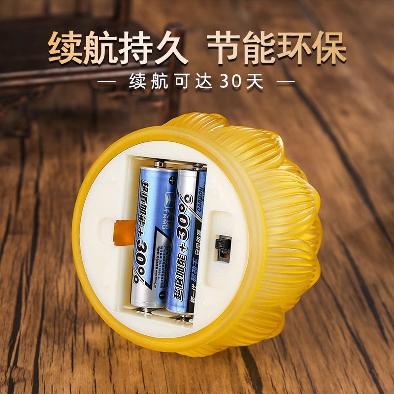 新型led電子ろうそく灯シミュレーション瑠璃燭台蓮灯電池充電led仏陀台前供仏灯|undefined