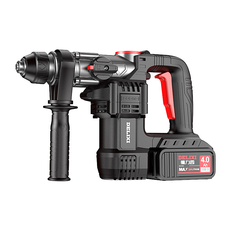 德力西无刷充电电锤锂电池冲击钻打混凝土电镐工业级大功率多功能