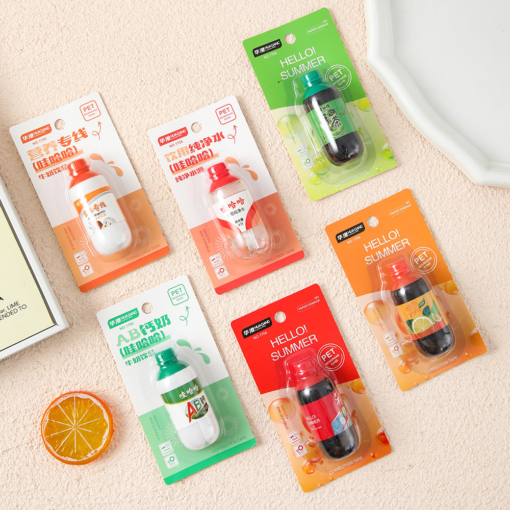 Simulación de botellas de refresco corrección con creatividad divertida simple estudiantes frescos lindos estudiantes aprenden papelería