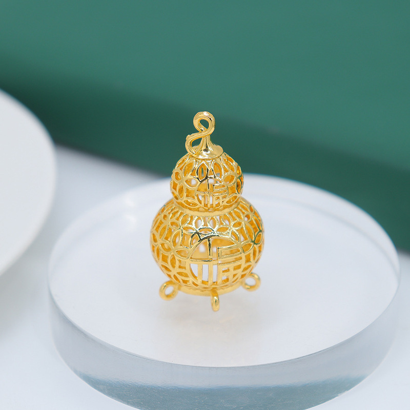 diy中式古风发簪配件合金发簪配件镂空凉亭汉服发饰吊坠厂家批发|undefined