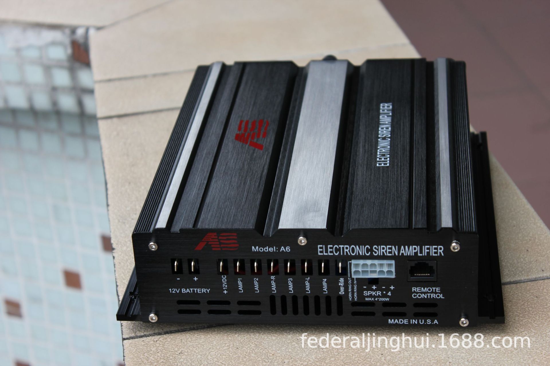 800W Wired Siren Amplifier for Cars, 12V Car Alarm, High-Pitched Speaker, Model A8R9-2