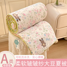 2025新款皱皱纱夏被空调被学生宿舍单双人薄款被子夏凉被可机水洗