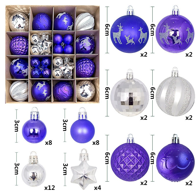 Set de bolas decorativas de Navidad en caja de regalo, colgantes para vitrina y fiestas, decoración de árbol de Navidad, comercio exterior transfronterizo