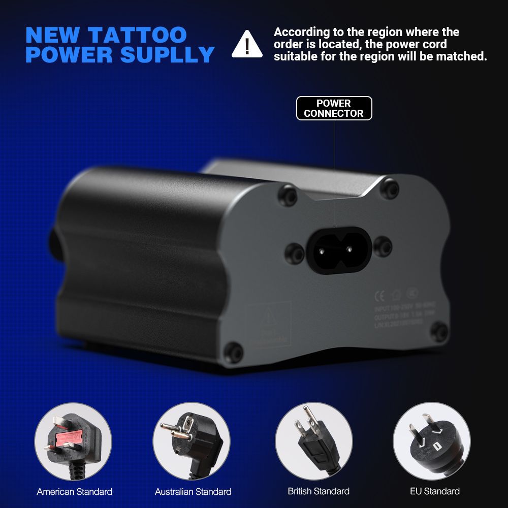 Adaptador de alimentación de tatuaje de dragón bordado 0 - 18V fuente de alimentación digital de alta precisión antifatiga máquina de tatuaje regulador de voltaje doméstico