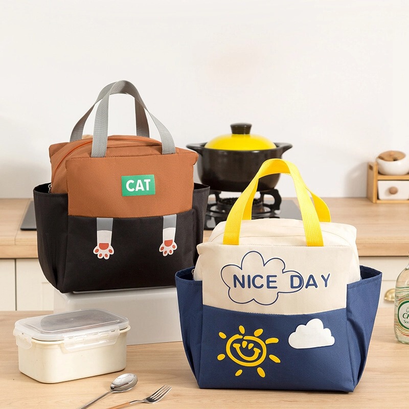 New Portable Thickened Insulated Lunch Box Bag Bilateral Bag Travel Outdoor picnic Bag Office Student Lunch Bag