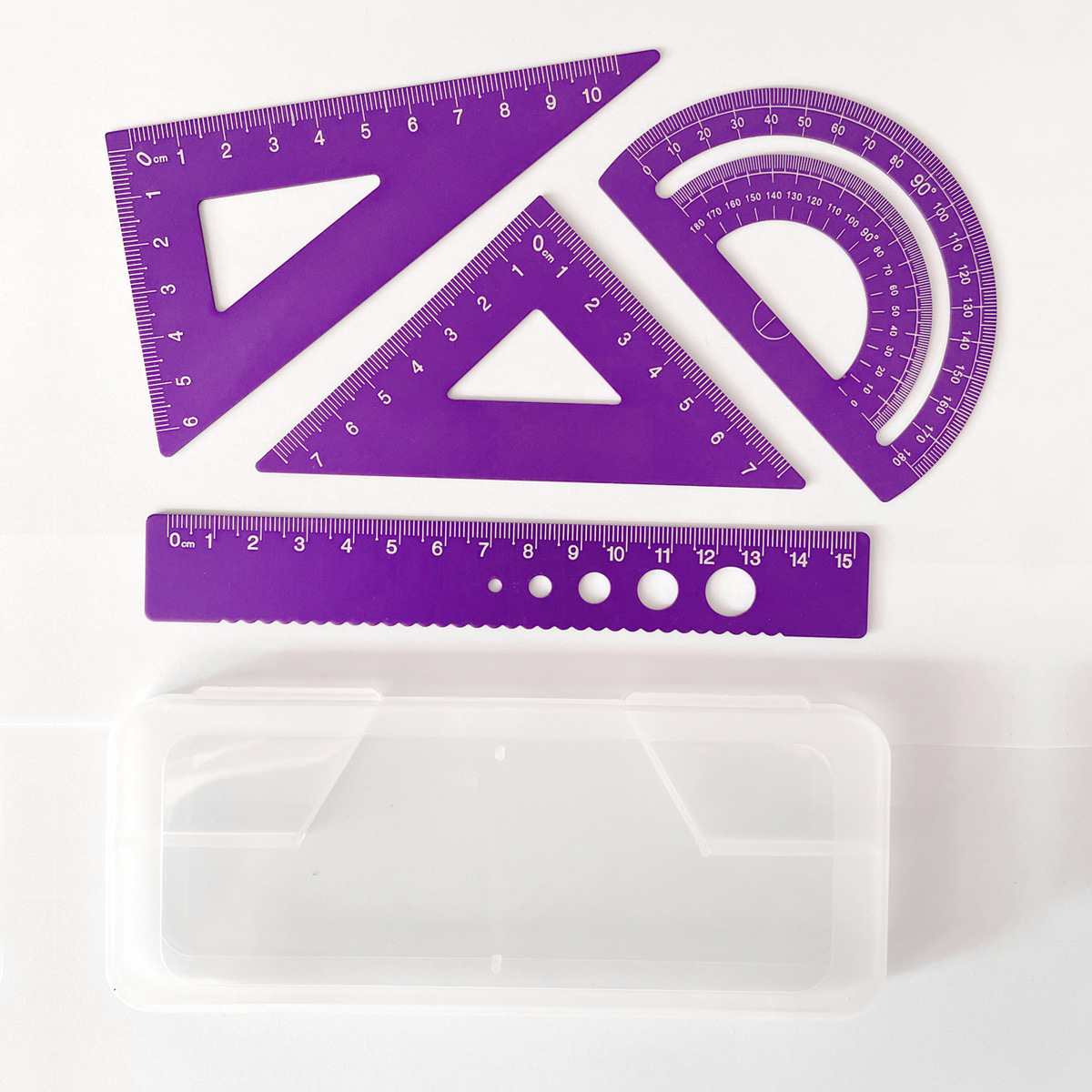 Juego de reglas metálicas, juego de cuatro reglas de aleación de aluminio, grabado láser, regla recta y regla triangular para estudiantes de primaria y secundaria, personalización de regalos