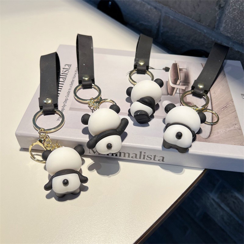 Portachiavi con ciondolo in peluche a forma di panda dei cartoni animati, per donne, 2024, nuovo, creativo e pratico, per zaino._voghion.com