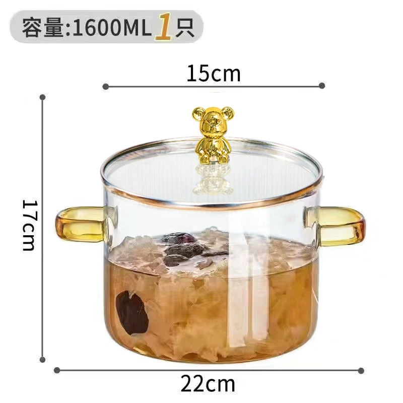 Каменная посуда? wait careful: It says high borosilicate glass pot open flame gas direct burning multifunctional instant noodles bowl double ear soup pot stew pot factory foreign trade