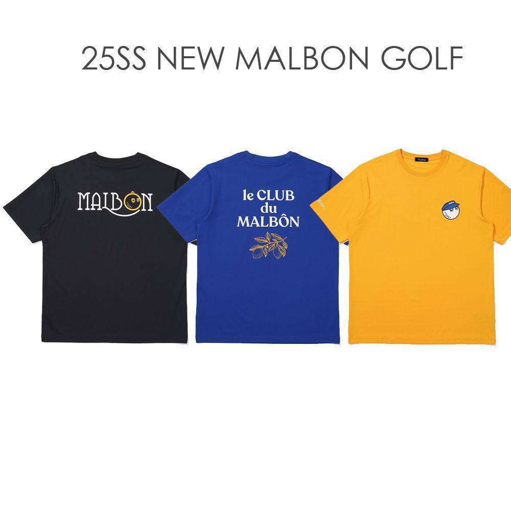 25Ss New Malbon Golf Unisex Training Golf Clothing Pure Cotton Short-Sleeved T-Shirt