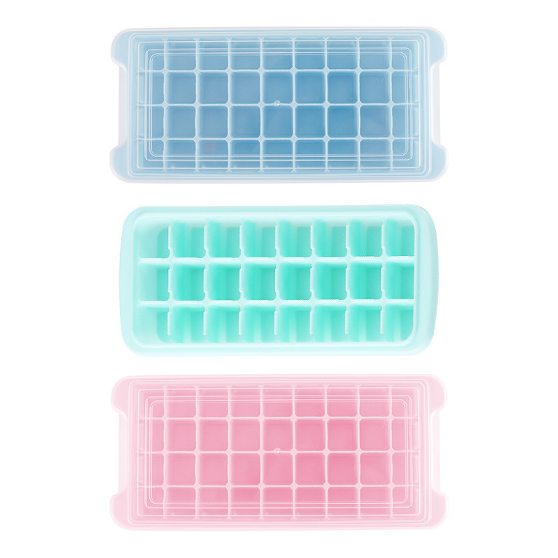 Inventario al por mayor de silicona hielo caja de hielo congelación molde de hielo con cubierta artefacto de hielo doméstico congelador rápido