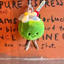 现货可爱一个椰子水毛绒玩具柠檬椰子水毛绒挂件公仔玩具抓机娃娃