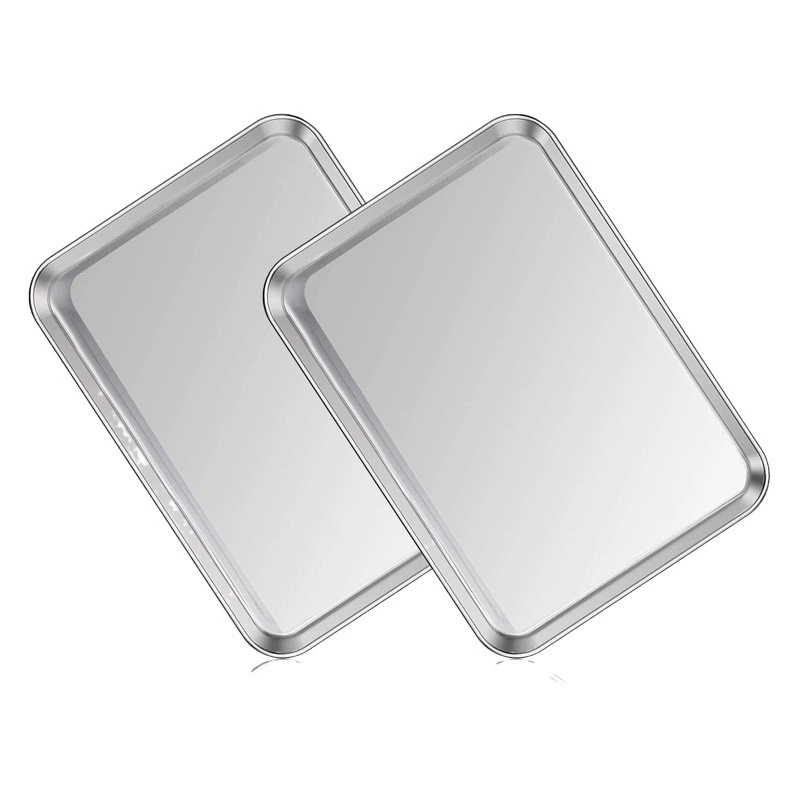 Прямоугольная неглубокая квадратная форма для выпечки из нержавеющей стали Amazon 304, для хлеба, пиццы, с антипригарным покрытием