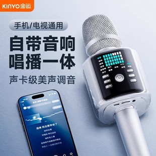 Jinyun H9 Microphone and Speaker Integrated Microphone for Home Use, Mobile Phone Karaoke, Tv, Bluetooth Outdoor Live Streaming, Bluetooth 5.3