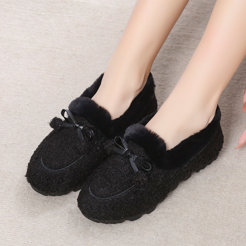 Viejo antideslizante y cálido pelusa Beijing adición de soja para mujeres zapatos de tela nuevos zapatos de algodón zapatos de invierno para mujeres suela suave gruesa