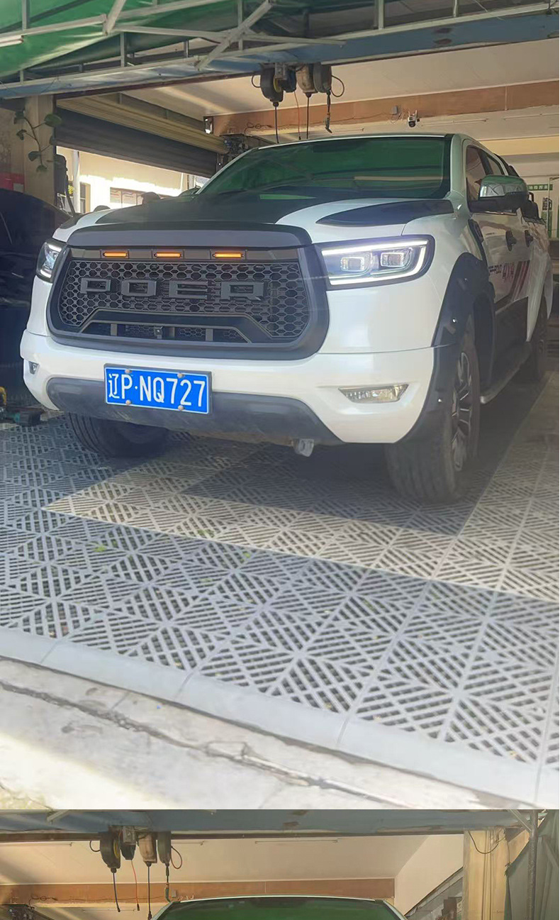Suitable for 19-26 Models of Passenger Vehicles, Black Warrior Off-Road Grille Modification with Lights and Lettering, Poer Replacement Grille