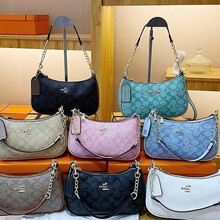 寇家新款女包teri25腋下包经典老花时尚单肩斜挎手提麻将包月牙包