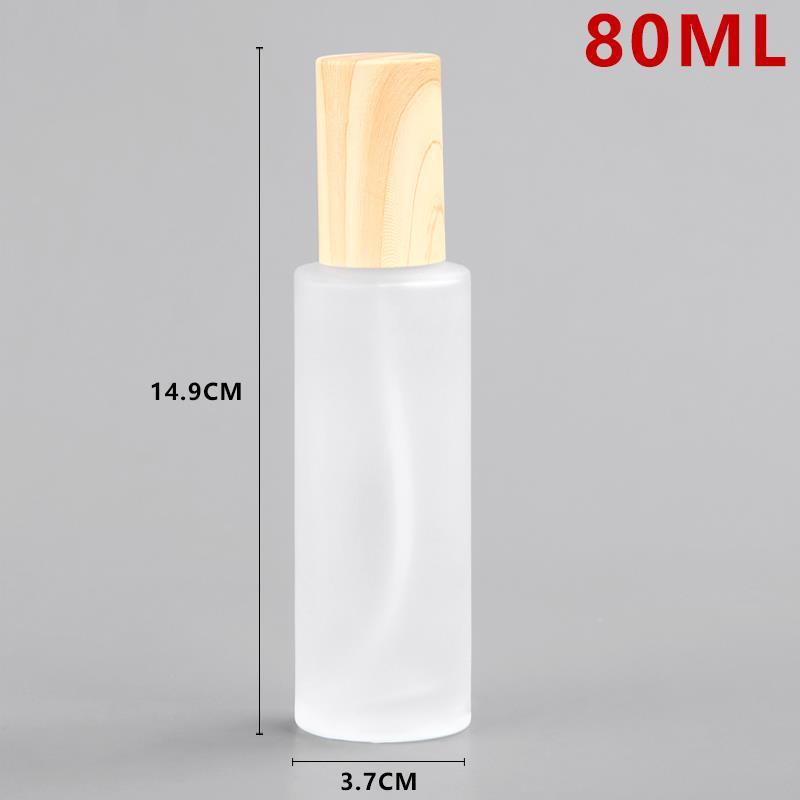 Grano de madera artesanal botella de vidrio cosmética esencia botella de vidrio cosmética sub-botella crema de tóner botella vacía