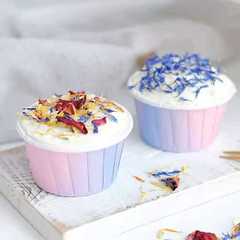 漸變色淋膜紙杯蛋糕裝飾擺件耐高溫花邊防油馬芬杯甜品台紙托配件