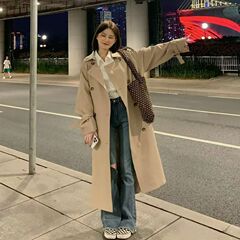 2025春秋季卡其色风衣外套新款小个子中长款休闲英伦大衣