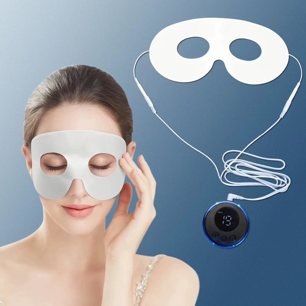 EMS Eye Massager Device, Portable Eye Therapy Controller with Gel Pads, Compact