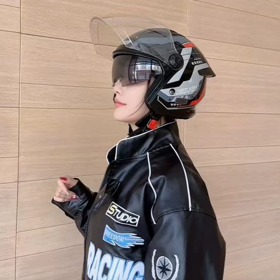 Jun Haolong 3C сертифицированный электрический мотоциклетный шлем мужской и женский трансграничный четыре сезона полулуса шлем новый национальный стандарт четыре сезона шлем