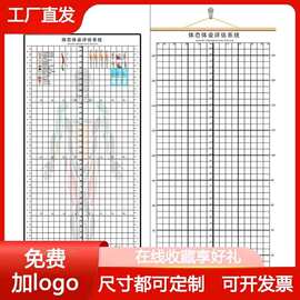 现货体态评估表瑜伽健身私教体位姿势体测身体表挂式网格