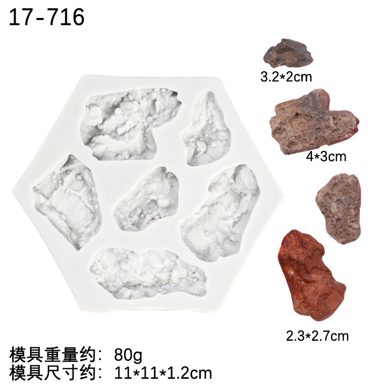 Piedra Artificial rocalla molde de silicona estilo chino decoración la torta accesorios chocolate fondant