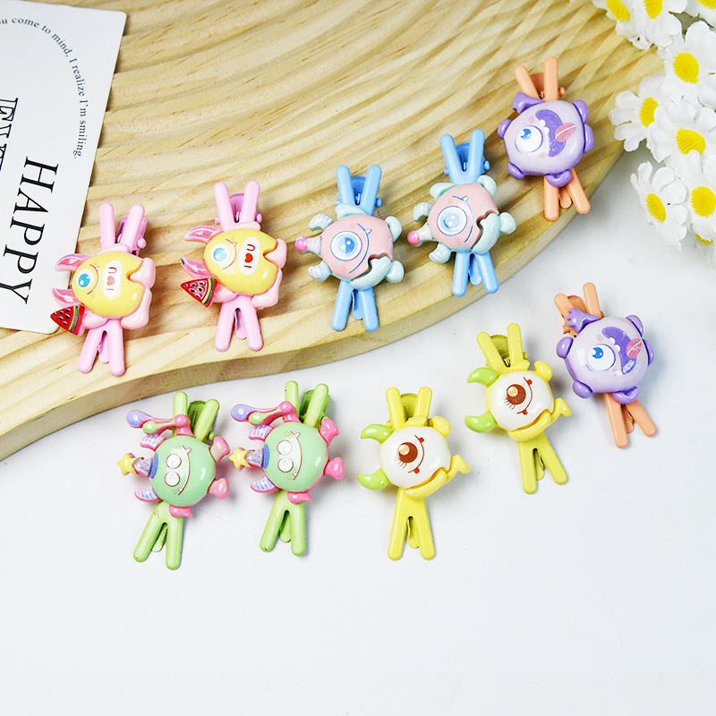 Cartoon Big-Mouthed Girl Sausage Mouth Ugly Duckbill Clip Bangs Clip Side Clip Back of the Head Hair Clip Kidsren's Batch X20