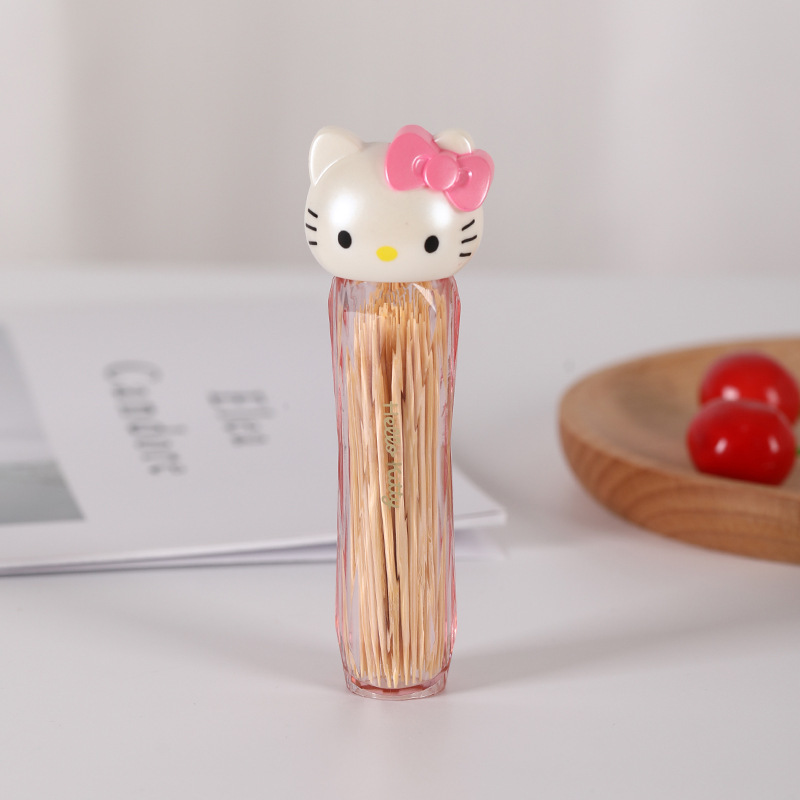 ins简约可爱凯蒂猫少女创意卡通随身牙签棉签筒便携化妆随身精致|undefined