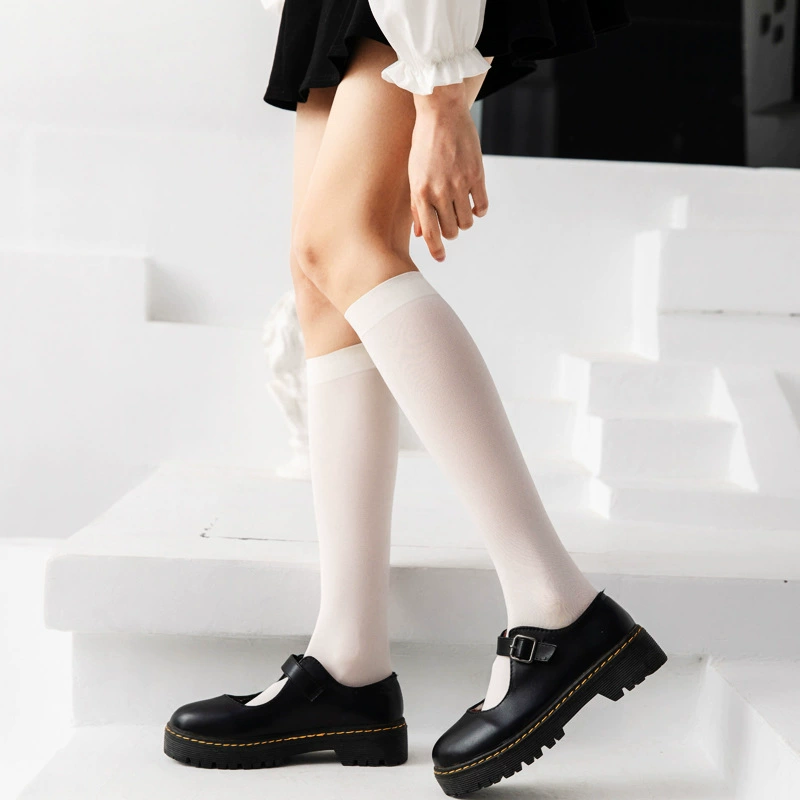 Thin Japanese high boots, velvet colored swan, knee socks for elementary school students
