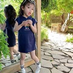 Girls' Tank Top Skirt Summer New Children Fashion T-shirt Skirt Korean Style Cartoon T-shirt Sleeveless Dress 0167A008