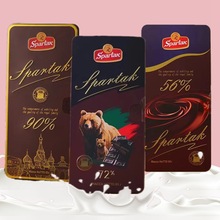 白俄罗斯原装进口斯巴达克精美铁盒礼盒纯可可脂健身黑巧克力72％