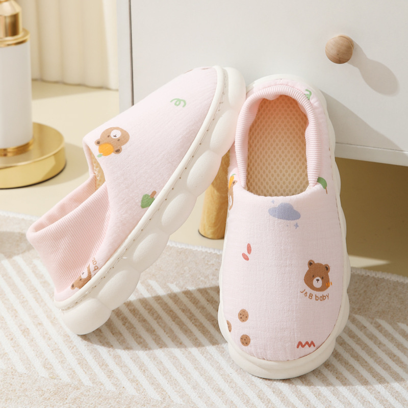 Maternity confinement shoes summer thin maternity postpartum supplies soft bottom bag heel non-slip thick bottom home spring and autumn cotton slippers