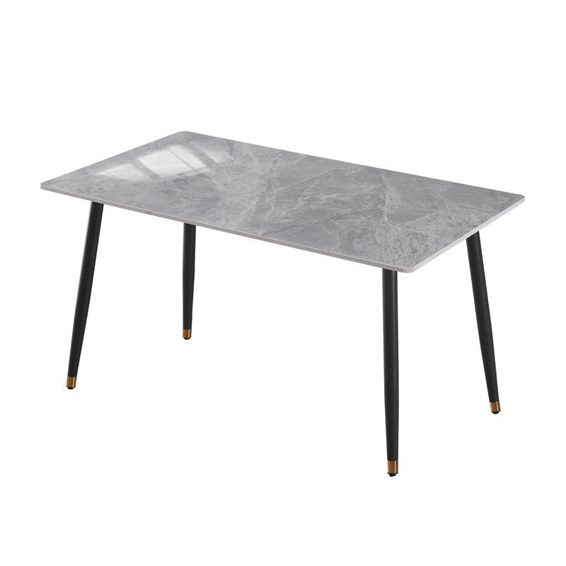 Mesa y silla de comedor de roca de lujo nórdica pequeña casa moderna simple y multi-tamaño rectangular fácil de cuidar mesa de comedor