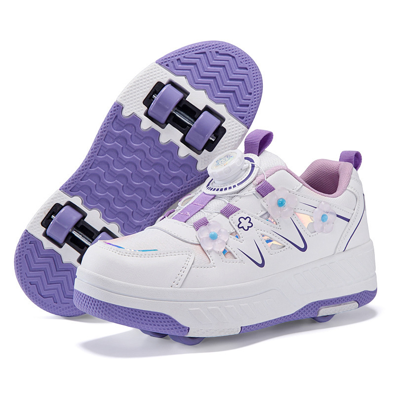 Heelys Shoes for Girls, Invisible Four-Wheel One-Touch Retractable Adult Roller Shoes, Student Transforming Shoes, Children's Shoes with Wheels