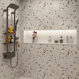 Terrazzo Milan White Floor Wall Hotel Bathroom Tile Stone Marble Beige Artificial Stone Plate