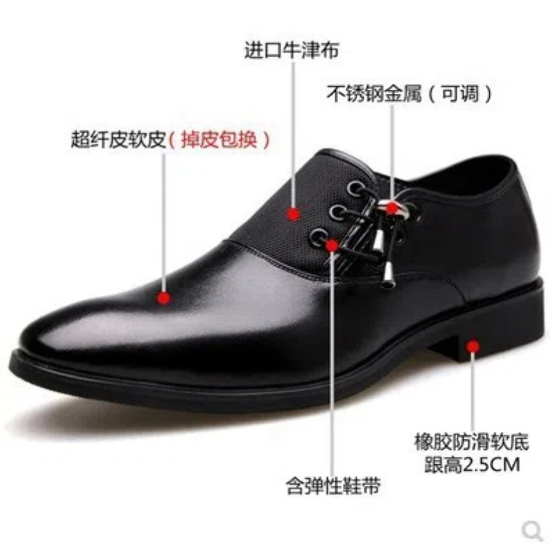 Zapatos de cuero para hombre Zapatos de boda de negocios de cuero brillante pulido de moda de los hombres de Punta puntiaguda retro británicos zapatos de cuero de una sola capa entrega de una sola pieza image 4
