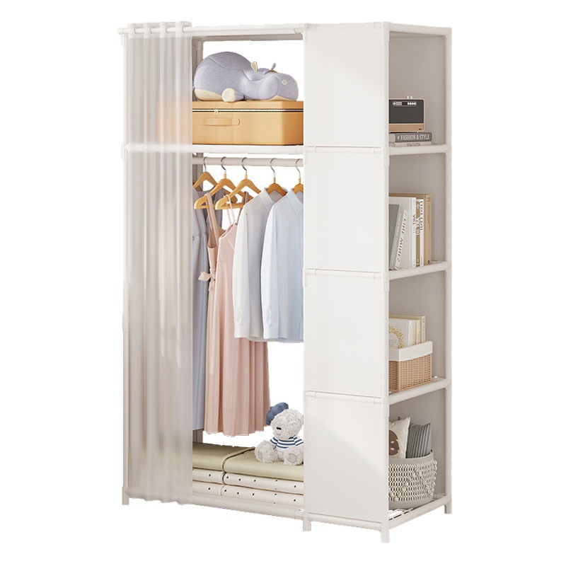 Reinforced Simple Cloth Wardrobe Storage Wardrobe Dustproof Wardrobe Dormitory Steel Frame Reinforced Combination Simple Modern Storage Rack