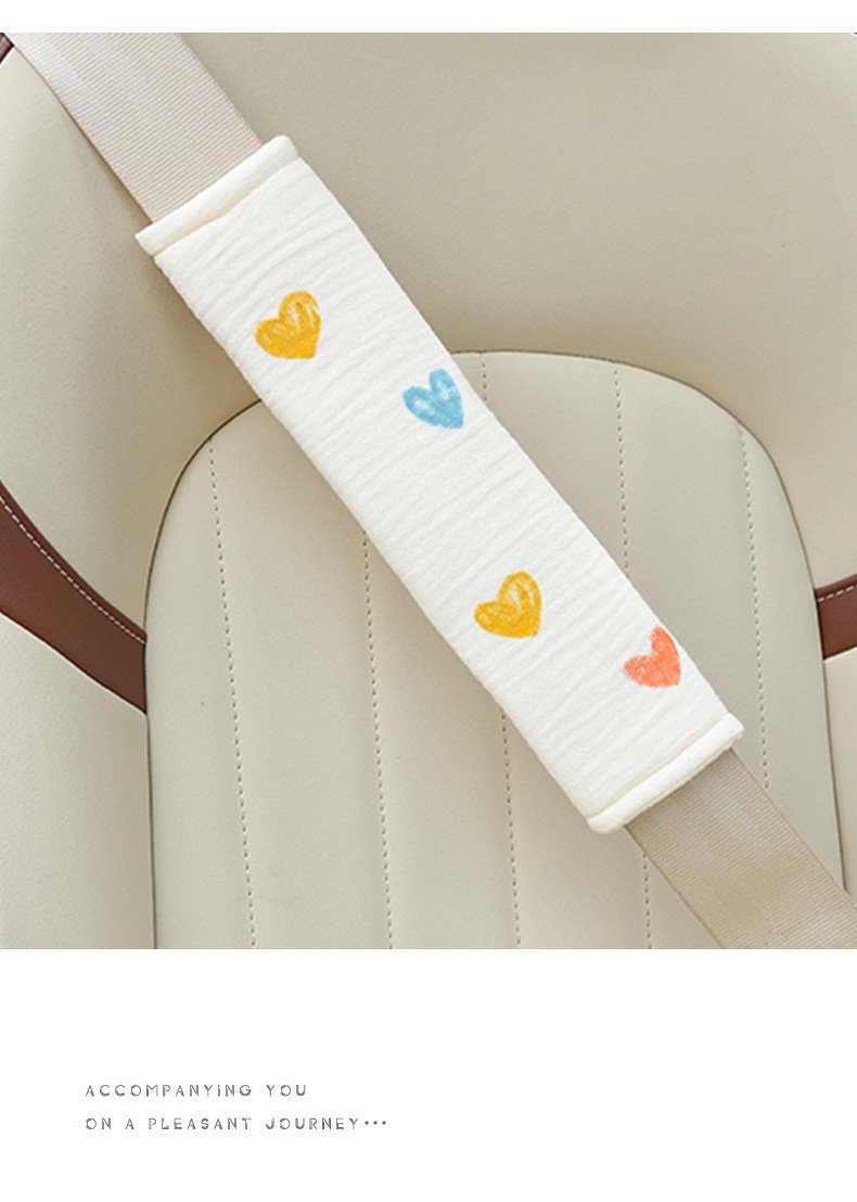Blue Rain Car Seatbelt Shoulder Pad Simple and Cute Shoulder Cover Comfortable and Breathable Universal for All Seasons Cotton Car Shoulder Pad
